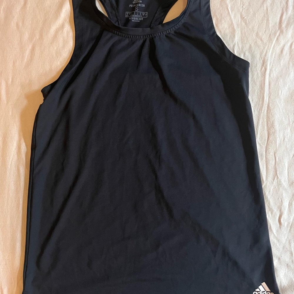 Adidas Primegreen Recycled Black Racerback Performance Tank Top - Picture 2 of 3